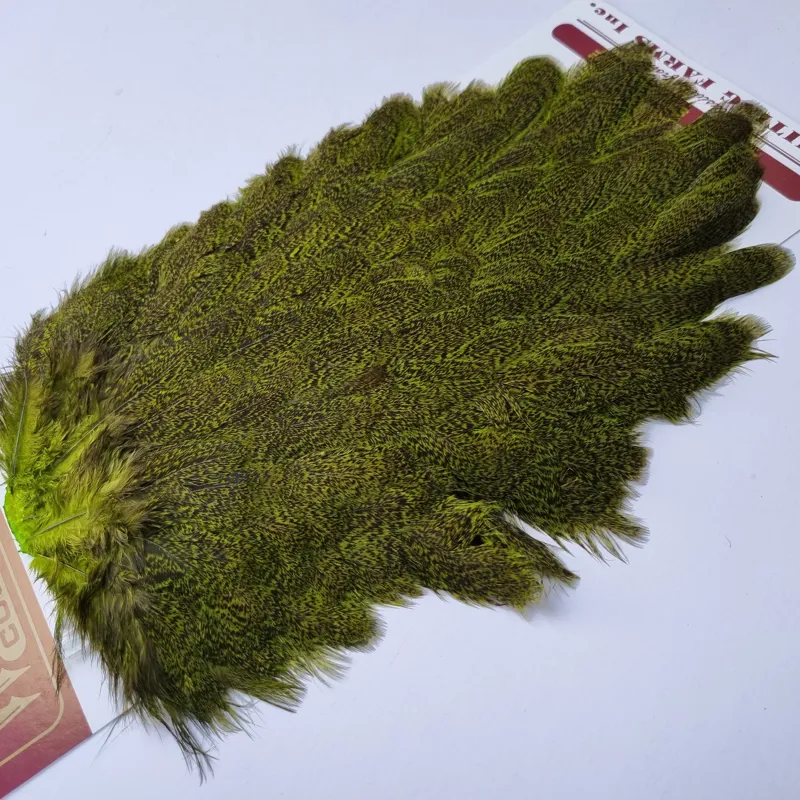 Whiting Coq de Leon Hen Saddle in Speckled Fl.Green Chartreuse-1